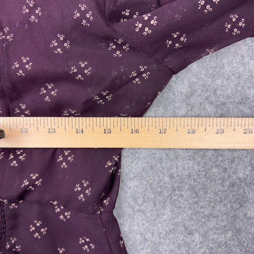 Free People Dress Womens Medium Purple Mini Long Sleeve Sheer Boho Baby Doll - Picture 10 of 12